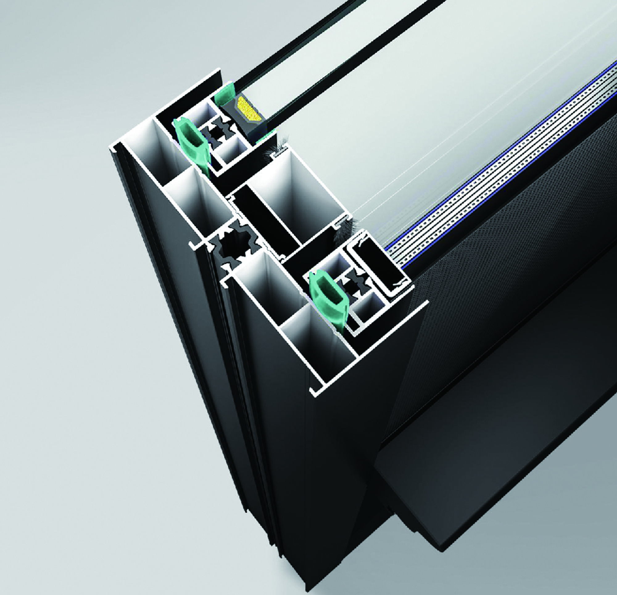 Hidden frame minimalist sliding window for a seamless inside out transition