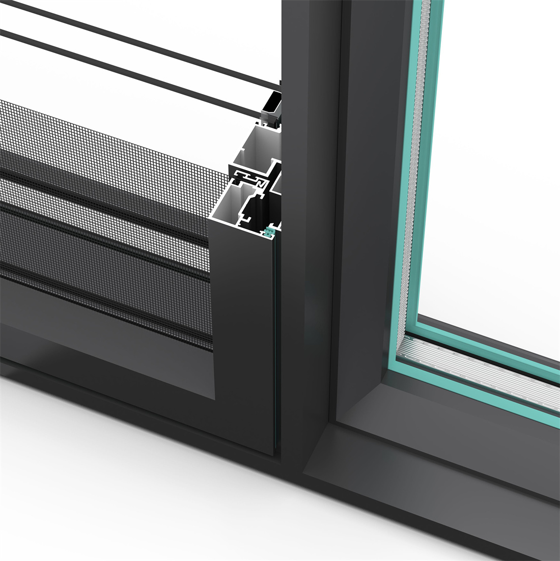 High performance multi point locking system on thermal casement window
