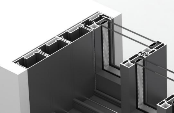 Close up of non thermal aluminum frame on budget slimline sliding door