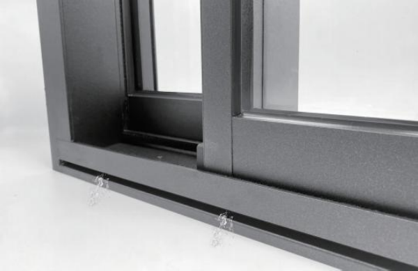 Large pane panoramic sliding glass door with lightweight aluminum profile